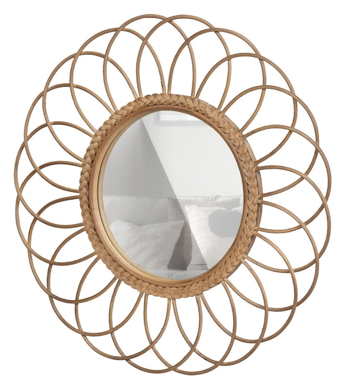 Flores Spiegel Rond - Bamboe - Naturel - 59x59x2 5 Flores Spiegel Rond - Bamboe - Naturel - 59x59x2 - Afbeelding 3
