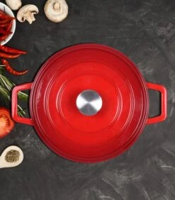 LIVOO Ronde Gietijzeren Stoofpot -Thuis Accessoires Winkel 46fb8b6d062547eca2fe9ed2fad8897e