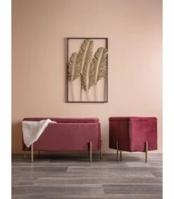 PRESENT TIME Muurkunst Feathers - IJzer, Goud - 89x53x1,5cm -Thuis Accessoires Winkel 473a169fd3c94dba9ab023eec7136d97