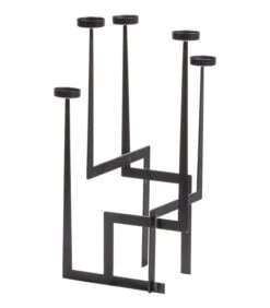 Dash Kandelaar - Metaal - Zwart - 51x30x30