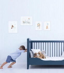 GENTLE FRIENDS Set Van 4 Kinderposter - Konijn Beer Vos Luchtballonnen -Thuis Accessoires Winkel 4de47b118d5b4262afe1b9d837bfa14d