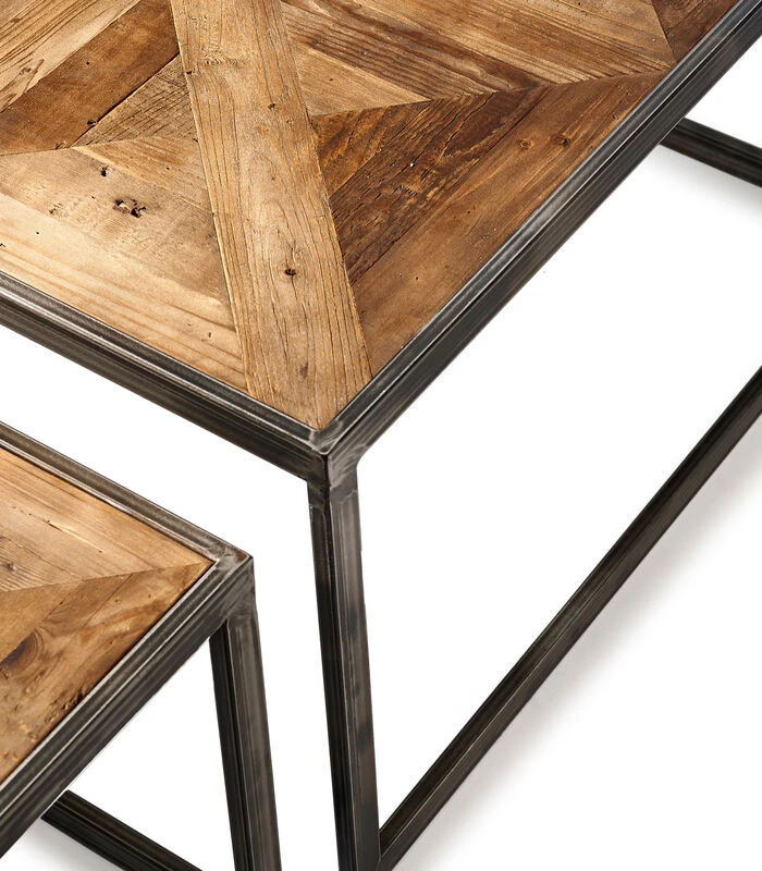 Salontafel Industrieel - Le Bar American Table - Set Van 3 Stuks - Grijs 4 Salontafel Industrieel - Le Bar American Table - Set Van 3 Stuks - Grijs - Afbeelding 2