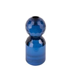 PRESENT TIME Kandelaar Crystal Art - Rond Blauw - Large - 7x7x14,3cm