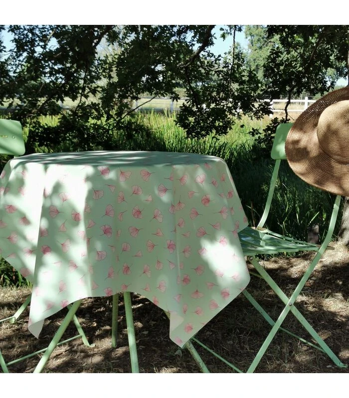 Ginkgo Pistache Gecoat Tafelkleed 4 Ginkgo Pistache Gecoat Tafelkleed - Afbeelding 2