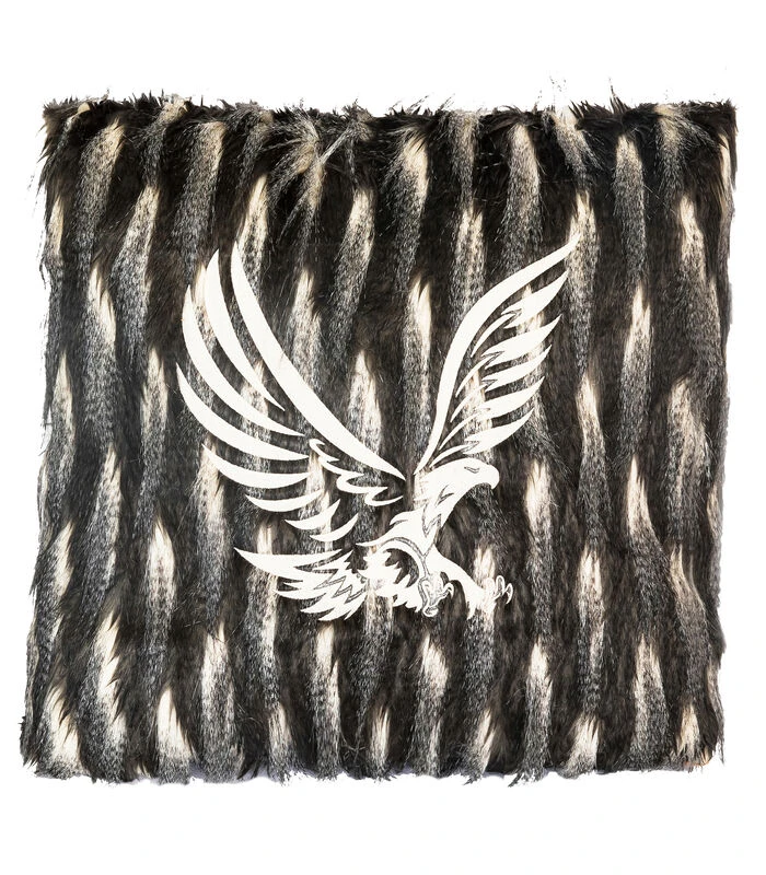 Kussen In Zwarte Imitatiebont Geborduurd 3 Kussen In Zwarte Imitatiebont Geborduurd