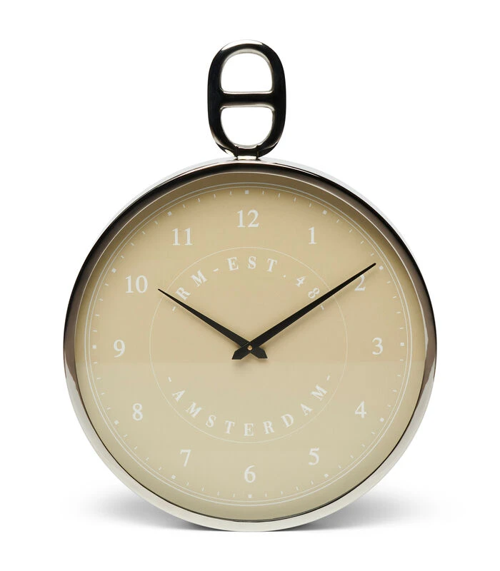 Wandklok, Keukenklok, Kompas Model Met Cijfers - Emily - Beige/ Zilver 3 Wandklok, Keukenklok, Kompas Model Met Cijfers - Emily - Beige/ Zilver