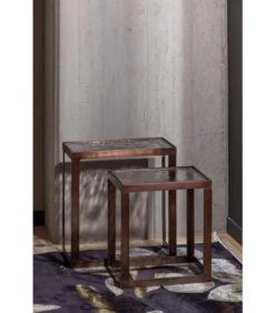 Dia Bijzettafels - Metaal/glas - Antique Brass - Set Van 2 -Thuis Accessoires Winkel 5a4420acdd53414bb5138ef91a281944