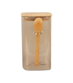 PRESENT TIME Voorraadpot Square - Zandbruin - 10x12x19 Cm