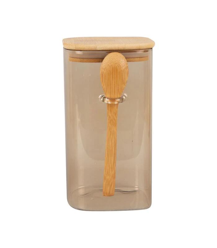 PRESENT TIME Voorraadpot Square - Zandbruin - 10x12x19 Cm 3 PRESENT TIME Voorraadpot Square - Zandbruin - 10x12x19 Cm