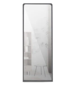 WOOOD Cliff Passpiegel - Metaal - Zwart - 130x50x10