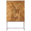 Tribeca Bar Cabinet - Gerecycled Sparrenhout, Iepenhout, Dennehout - 107.0x47.0x171.0 Cm