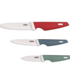 LIVOO Blok Met 3 Keramische Messen Met Houder -Thuis Accessoires Winkel 60132ca3401f45d4820f269b4889e368