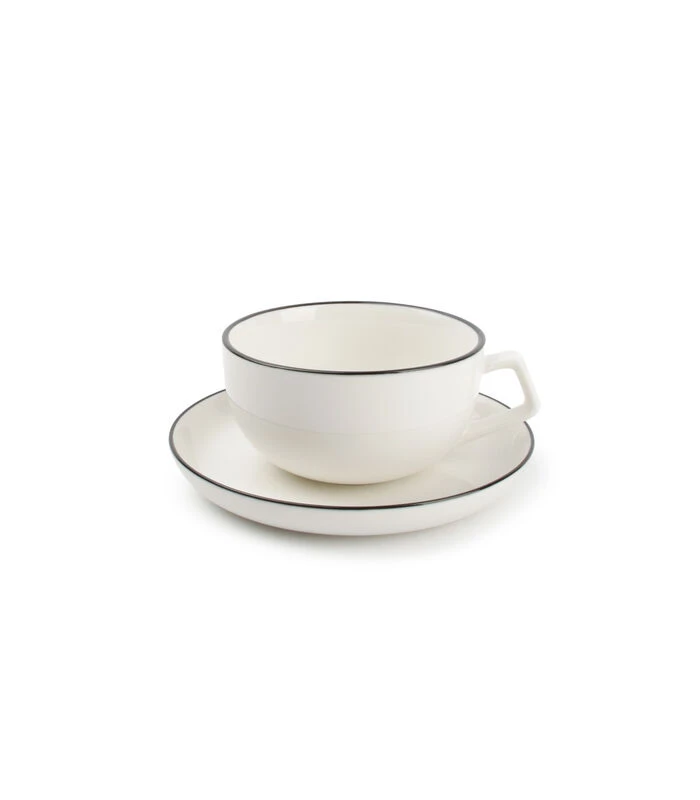 STUDIO BASE Kop En Schotel 220 Ml Wit (set/4) 4 STUDIO BASE Kop En Schotel 220 Ml Wit (set/4) - Afbeelding 2