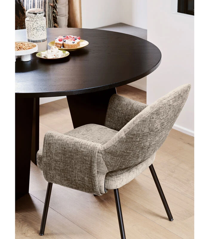 Eetkamerstoel Silk - Polyester - Naturel - Set Van 2 5 Eetkamerstoel Silk - Polyester - Naturel - Set Van 2 - Afbeelding 3