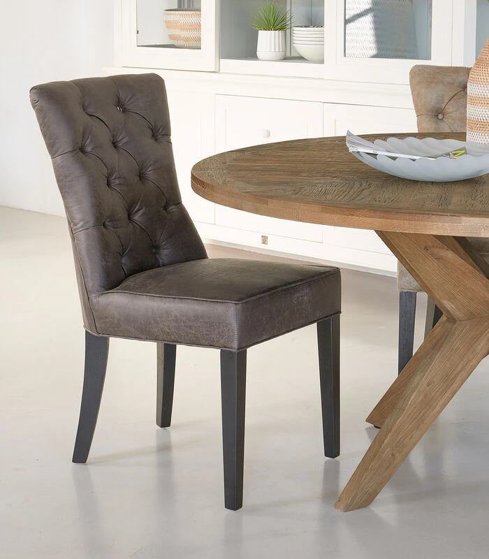 Eetkamerstoel Zonder Armleuning - Balmoral Dining Chair - Donkerbruin 4 Eetkamerstoel Zonder Armleuning - Balmoral Dining Chair - Donkerbruin - Afbeelding 2