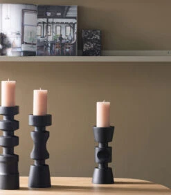 Midi Kandelaar - Mangohout - Zwart - 36x12x12 -Thuis Accessoires Winkel 632d055f257f427fb2529f3de827fb43