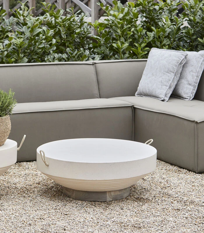 Bijzettafel Buiten - Jimbaran Coffee Table Dia 80 - Beige/wit Zand 4 Bijzettafel Buiten - Jimbaran Coffee Table Dia 80 - Beige/wit Zand - Afbeelding 2