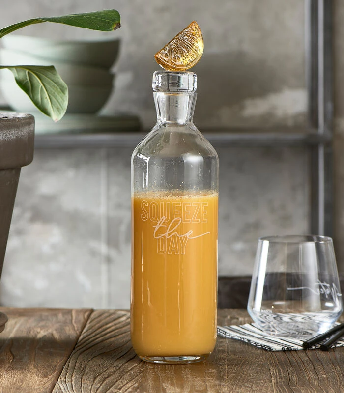 Glazen Karaf Waterkan - Squeeze The Day Bottle - Transparant 4 Glazen Karaf Waterkan - Squeeze The Day Bottle - Transparant - Afbeelding 2