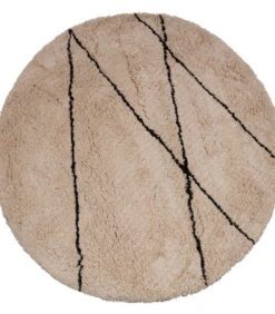 WOOOD Cleo Vloerkleed Rond - Polyester - Off-White - 1x200x200