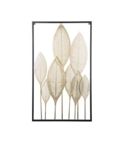 PRESENT TIME Muurkunst Leaves - IJzer, Goud - 89x53x1,5cm