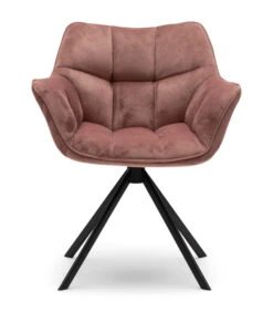 Eetkamerstoel Met Armleuning - Carnaby Dining Armchair - Velvet - Roze