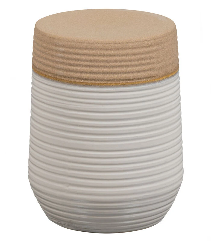 Bijzettafel Flint - Keramiek - Offwhite/Bruin - 43x33x33 3 Bijzettafel Flint - Keramiek - Offwhite/Bruin - 43x33x33