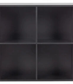 VTwonen Lower Case 4 Vakken - Grenen - Zwart - 81x81x35