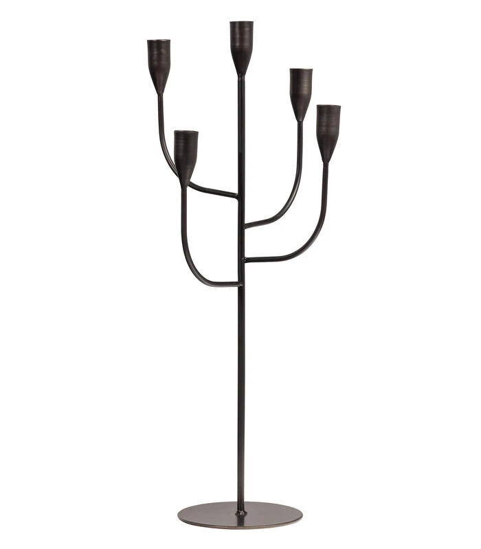 Kent Kandelaar - Metaal - Zwart - 57x26x26 3 Kent Kandelaar - Metaal - Zwart - 57x26x26