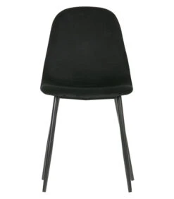 WOOOD Marije Eetkamerstoel - Velvet - Zwart - Set Van 2