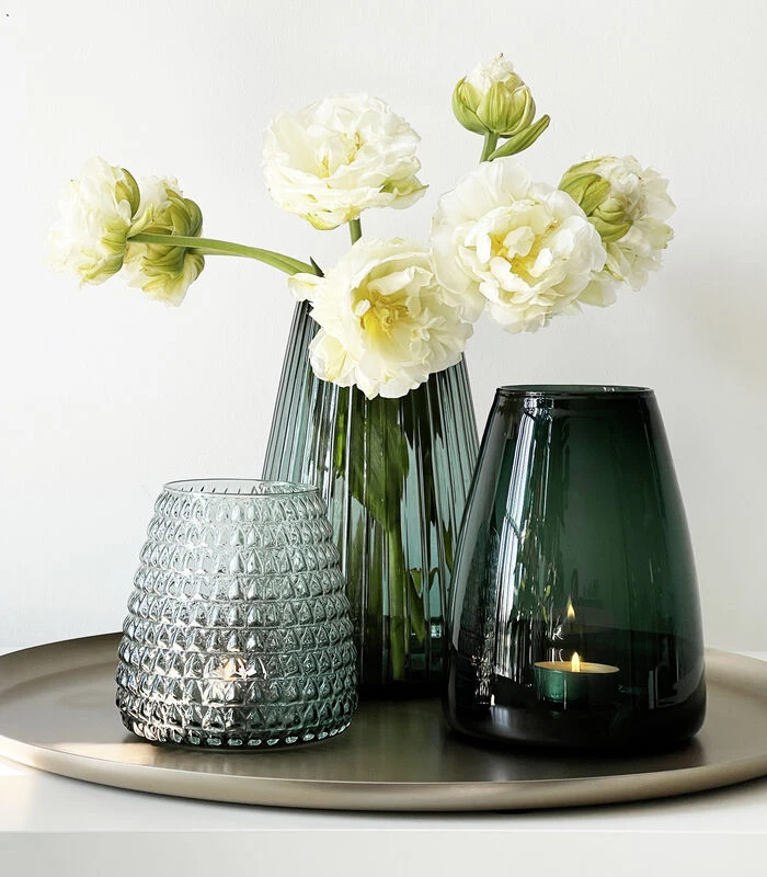 DIM Vaas Stripe Medium Groen 5 DIM Vaas Stripe Medium Groen - Afbeelding 3