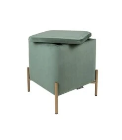 Leitmotiv Poef Snog - Jade Groen/Goud - 45x45x47cm