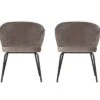 BePureHome Admit Eetkamerstoel - Fluweel - Khaki - Set Van 2