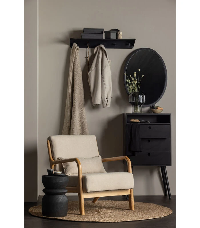 WOOOD Mark Fauteuil - Stof - Naturel - 75x67x82 4 WOOOD Mark Fauteuil - Stof - Naturel - 75x67x82 - Afbeelding 2