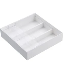 Yamazaki Extendable Cutlery Tray With Slide - Tower - White