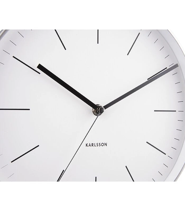 Karlsson Wandklok Minimal - Wit, Nikkel Behuizing - Ø27,5cm 7 Karlsson Wandklok Minimal - Wit, Nikkel Behuizing - Ø27,5cm - Afbeelding 5