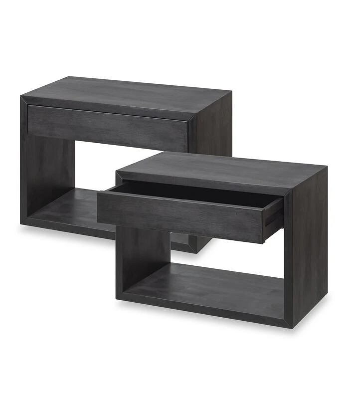 2 X Zwevend Nachtkastje HUGO Met Brede Lade In Berkenhout 3 2 X Zwevend Nachtkastje HUGO Met Brede Lade In Berkenhout