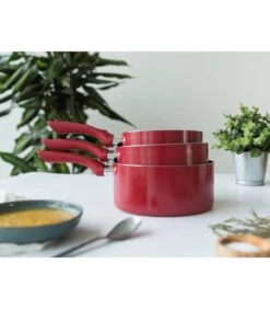 LIVOO Set Van 3 Kookpotten Met Steenlook -Thuis Accessoires Winkel 8332af7309e8422b8e80d5b4fdace472