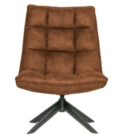 WOOOD Jouke Draaifauteuil - Kunstleer - Cognac - 97x70x85