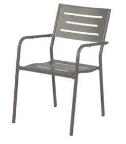 Tuinstoel Met Armleuning - Aluminium - Taupe - 85x56x53
