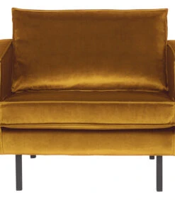 BePureHome Rodeo Fauteuil - Velvet - Oker - 85x105x86