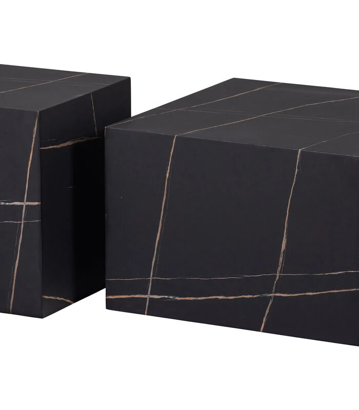 Exclusive Benji Bijzettafel - Marmerlook - Zwart - 45x40x40 5 Exclusive Benji Bijzettafel - Marmerlook - Zwart - 45x40x40 - Afbeelding 3