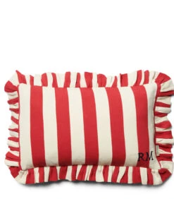Thuis Accessoires Winkel 42 Kussenhoes, Kussensloop 50x30, Deco Strepen - Lourient - Rood/ Wit
