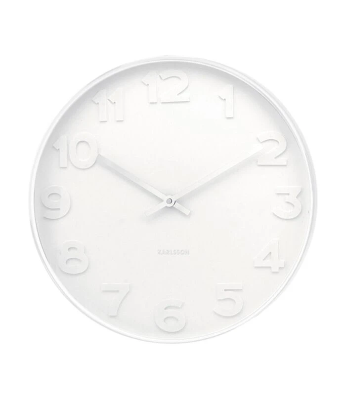 Karlsson Wandklok Mr. White Numbers - Witte Behuizing - Ø37,5cm 3 Karlsson Wandklok Mr. White Numbers - Witte Behuizing - Ø37,5cm