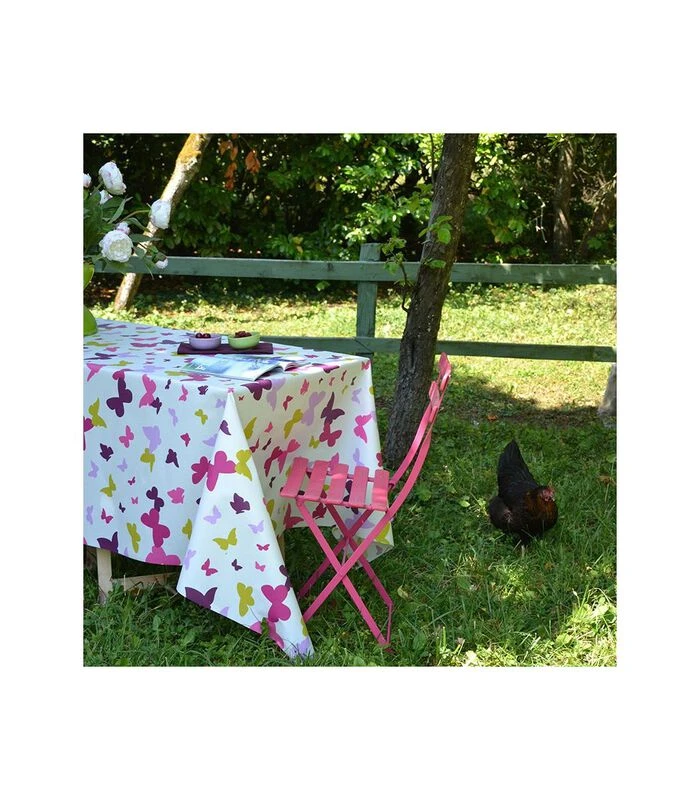 Tafelkleed Met Vlindercoating Groen/pruim 3 Tafelkleed Met Vlindercoating Groen/pruim