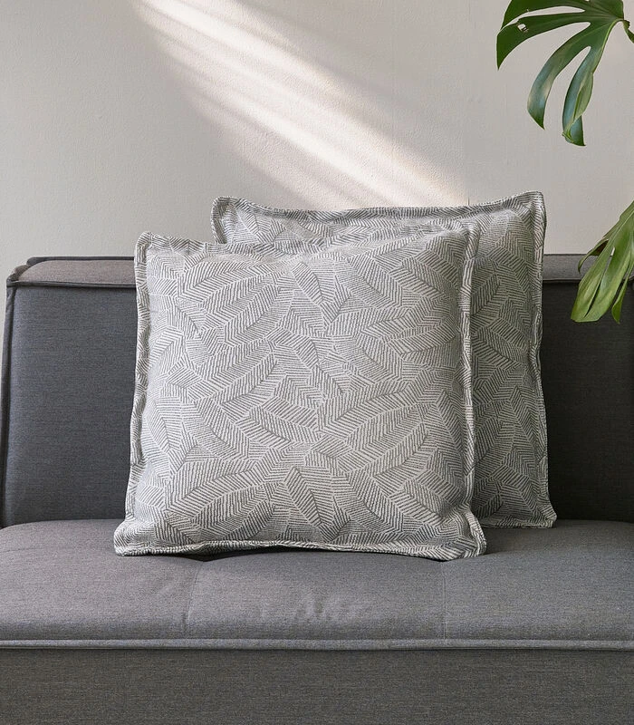 Bellagio Outdoor Box Cushion 50x50 Set Of 2,chanvre Botanique,argenté 4 Bellagio Outdoor Box Cushion 50x50 Set Of 2,chanvre Botanique,argenté - Afbeelding 2