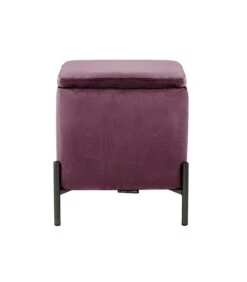 Leitmotiv Poef Snog - Velvet Donkerpaars, Mat Zwarte Poten - 45x45x47cm -Thuis Accessoires Winkel 9436d9c378b3497692b0de5ac63a2781