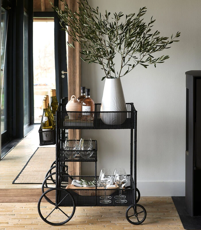 Keukentrolley - Drankbar - Punta Cana Trolley - Zwart 4 Keukentrolley - Drankbar - Punta Cana Trolley - Zwart - Afbeelding 2