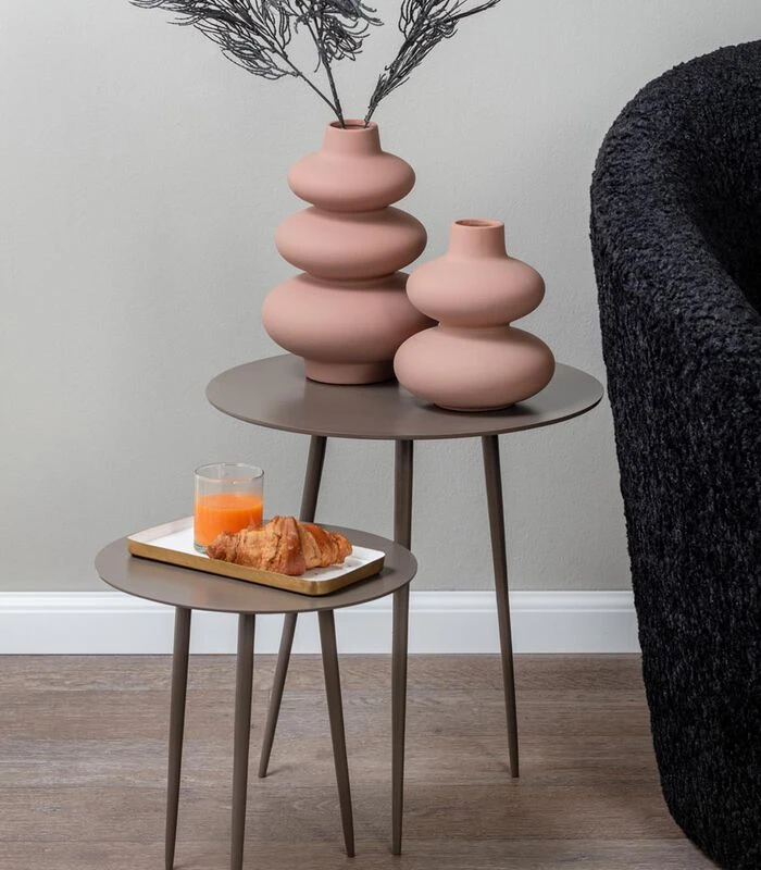 Leitmotiv Bijzettafel Supreme - Taupe - Ø32,5cm 4 Leitmotiv Bijzettafel Supreme - Taupe - Ø32,5cm - Afbeelding 2