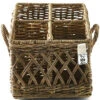 Keukengerei Houder Bestekhouder - Rustic Rattan Couvert Basket Square - Bruin