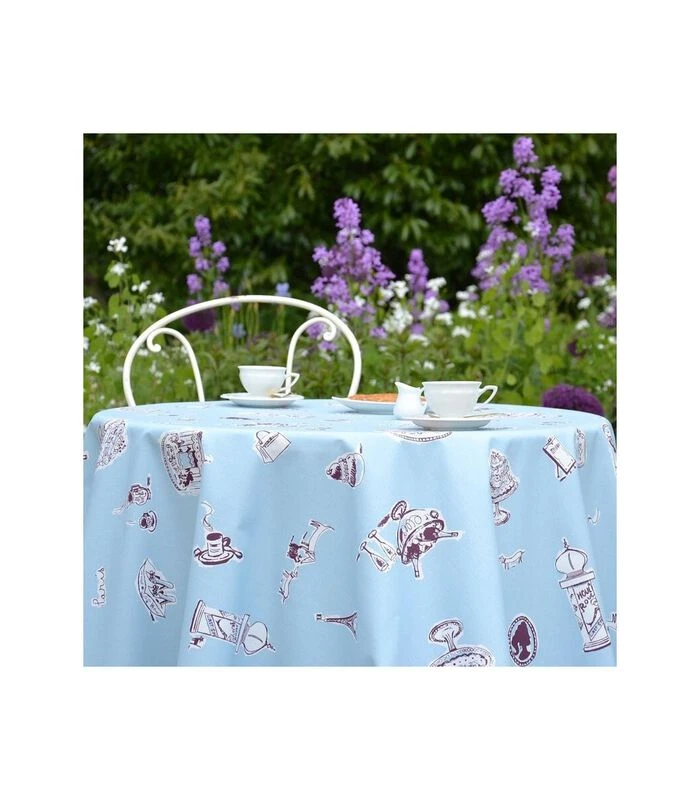 Gecoat Tafelkleed Paris Blauw 3 Gecoat Tafelkleed Paris Blauw